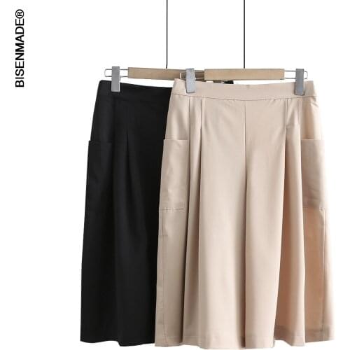 Summer Women Chiffon Cropped Trousers Wide Leg Pants Female Clothes High Waist Capri Pants Drape Plus Size Bottoms