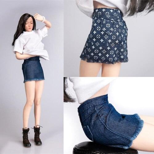 1/6 Scale TYM028 Women Sexy Short dress show Fashion Denim Clothing Female Skirt Clothes For 12" Action Figure Body Doll Toys