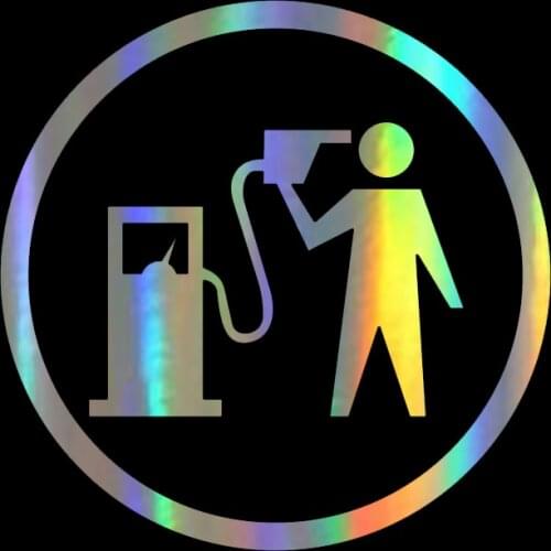 Car Sticker 12.7*12.7cm Gas Fuel Funny Sticker On Car Stickers and Decals Rear Window Carbon Fiber Black Vinyl Car Styling