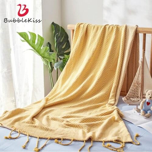 Bubble Kiss 120X180cm Tassel Thread Blanket Geometric Design Blankets For Beds Blanket Home Sofa Blanket Travel Portable Blanket