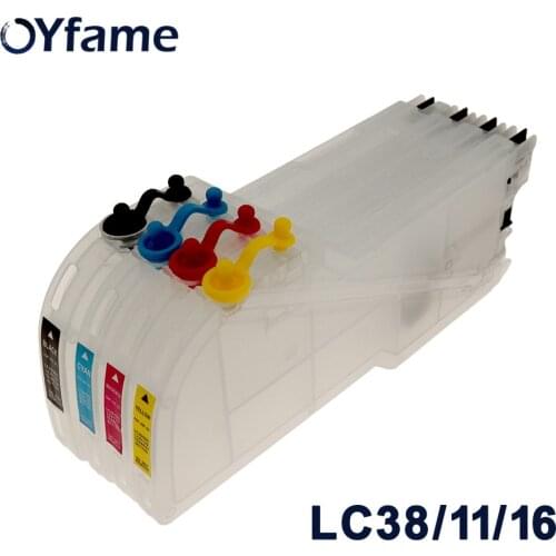 OYfame LC38 LC11 LC61 LC65 LC67 LC980 Refillable Ink Cartridge For Brother DCP-J140W DCP-145C DCP-165C DCP-185C DCP-195 Printer