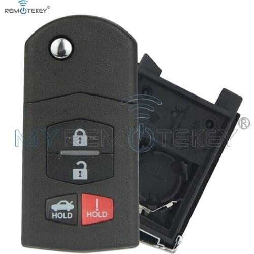 Remtekey BGBX1T478SKE12501 4 Button For Mazda 3 5 6 RX-8 MX-5 CX-5 Miata CX-7 CX-9 05-1 Flip Remote Unlock Key Fob case shell