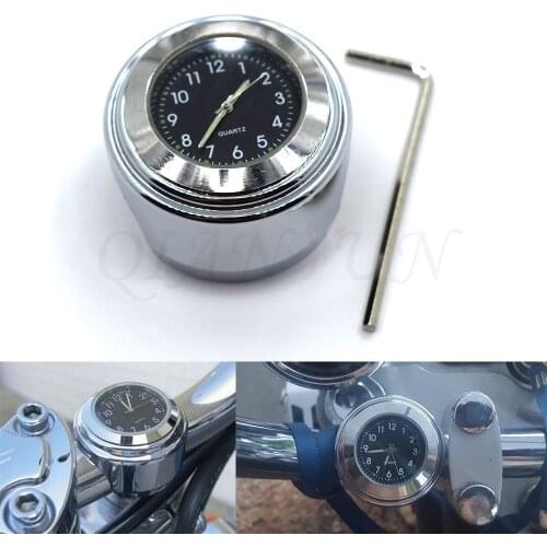7/8" Adjustable Chrome Motorcycle Handlebar Mount Quartz Clock Watch Horologe Dial For HONDA PCX 125/150 PCX125 PCX150