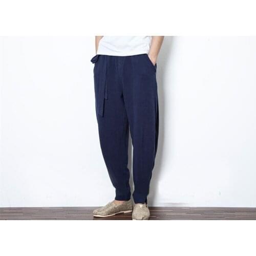 High quality Cotton&linen Summer&Spring tai chi kung fu haroun pants lay meditation martial arts trousers