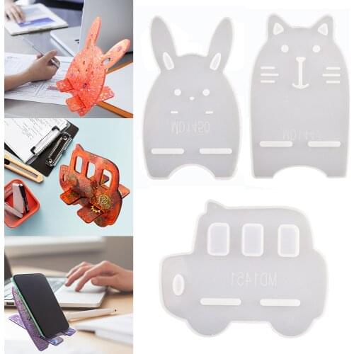 2021 Kit Resina Cellphone Bracket Moule Resine Phone Holder Formas De Silicone Mobile Stand Moldes De Silicona Para Manualidades