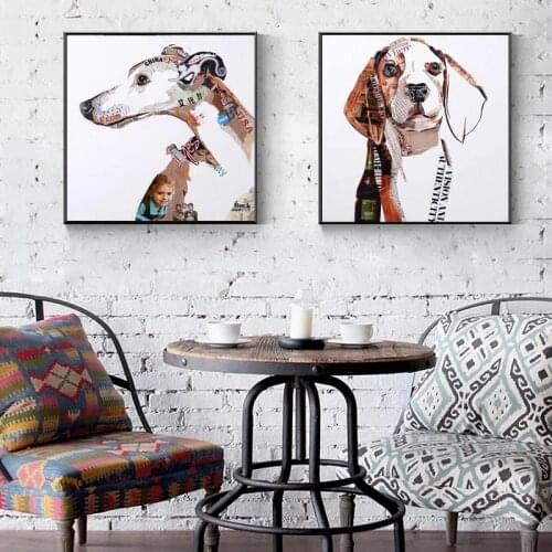 Modern Abstract Art Dogs Canvas Painting Loved Animals Posters and Prints Cuadros Wall Art Pictures for Living Room Home Decor