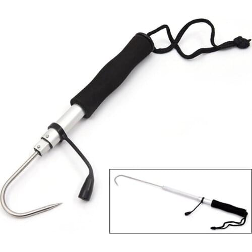 Telescopic Retractable Fish Gaff Stainless Ice Sea Fishing Spear Hook Tackle Drop Shipping Support
