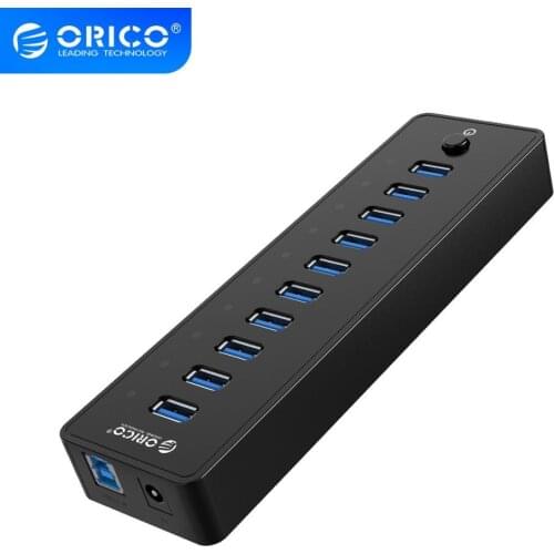 ORICO Powered USB 3.0 HUB External USB Splitter Adapter 10 Ports USB Expander Computer Accessories For MacBook Laptop