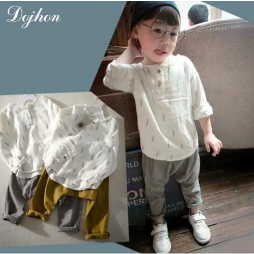 Spring Autumn Tees Kids Boy O-neck T Shirt Print Cotton Boy Kids Clothing Set 2pcs/set Child Simple Harlan pants Clothes