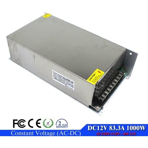High Power 1000W 12V 83.3A Single Output Switching power supply Transformers AC110V 220V TO DC12V SMPS for LED Strip lighting