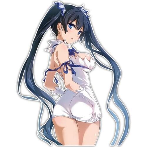 Funny Fashion Car Stickers Lovely Girl Cartoon Anime Decals Car Window Motorcycle Decoration Vinyl KK PVC 13cm X 10.4cm