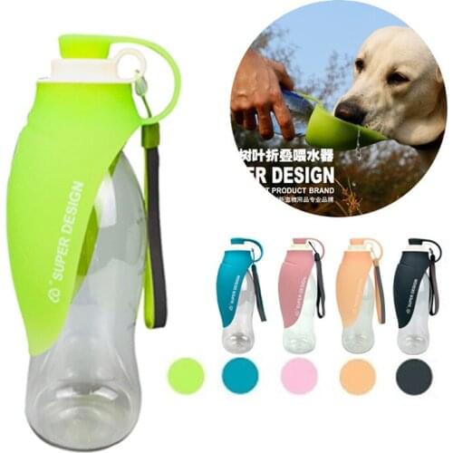 580ml Soft Silicone Portable Pet Dog Water Bottle Feeder Travel Dog Bowl For Puppy Cat Drinking Outdoor Pet Water Feeder Supply