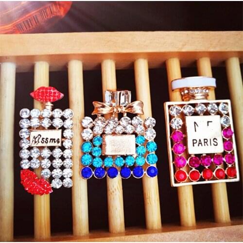 6pcs per lot Alloy Crystal color Rhinestone Perfume Cell Phone Case DIY Decoration