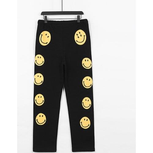 Kapital man high street stretch casual pants Street hip hop smile print casual straight pants