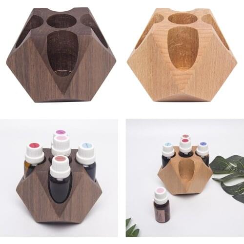 Wooden Made Display Essential Oil Rack Beech Walnut for Storage Organize Bamboo Essential Oil Storage Rack Organizer Display