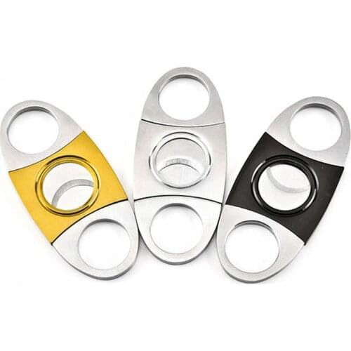 Double Blades Smoking Accessories Reusable for Men Cigar Cutter Knife Nice Gift 1Pcs Stainless Steel Portable 3Colors