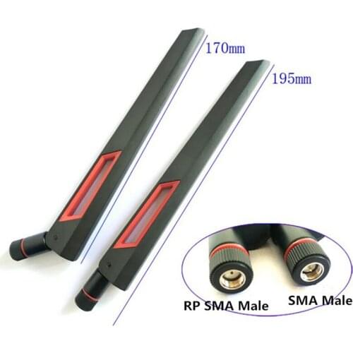 2PCS 10 dbi Dual band WIFI Antenna 2.4G 5G 5.8Gh RP SMA Male Universal Antennas Amplifier WLAN Router Antenne Booster