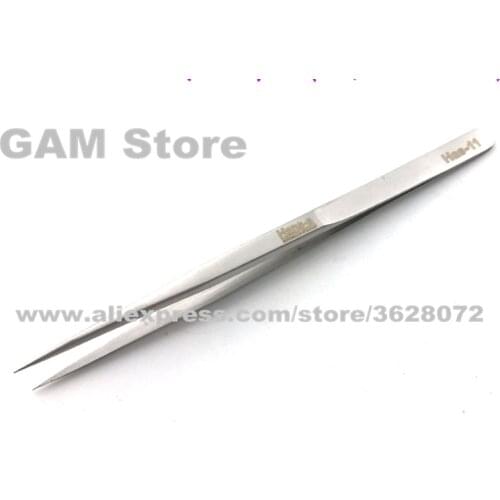 HAS-11 For Phone Fly Line Tweezer Precision Sharp Forceps Tip Ultrahard copper wire clip jumper Stainless Steel Swiss craftsmans