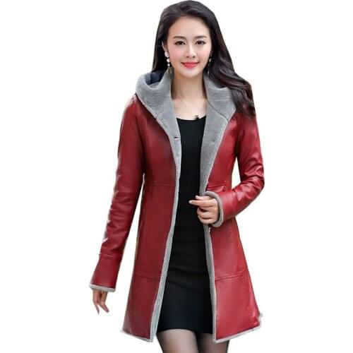 IQKXAJO Womens Winter Leather Jackets