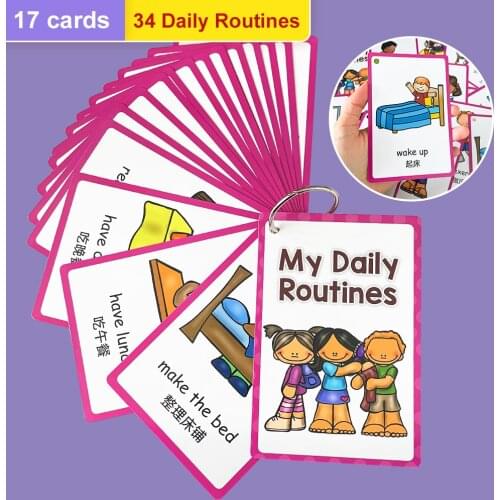English Pocket Card Montessori Toys Early Education Childrens Learning Flashcards Memory Game Kids Classroom Decoration