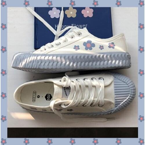 New Spring Summer Women Canvas Shoes Flat Sneakers Women Casual Shoes Low Upper Lace Up White Shoes Shoes for Women Sneakers