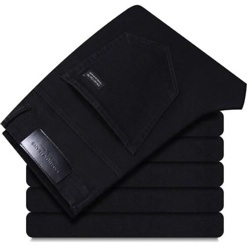 Classic Advanced Stretch Black Jeans 2020 New Style Business Fashion Denim Slim Fit Jean Trousers Male Brand Pants