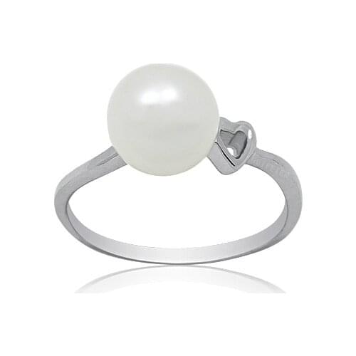 Simple 925 Silver Pearl Ring for Daily Wear 7mm Natural Freshwater Pearl Silver Ring Sterling Silver Pearl Jewelry
