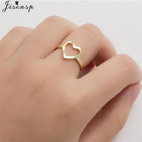 Korean Fashion Love Heart Shaped Rings for Women Girls Engagement Jewelry Vintage Open Adjustable Ring Bijoux Femme
