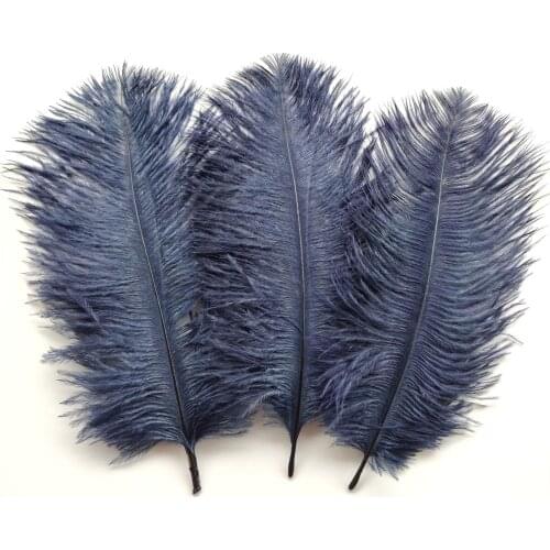Hot 10pcs High Quality Navy ostrich feathers 6-8 inches/15-20 cm for Wedding Party Decor Accessories Wedding Decoration