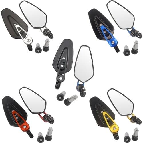 Motorcycle Mirrors 1 Set 7/8" 22mm Moto Handlebar End Side Rearview Mirror For Kawasaki Z125 Pro Z650 Z750 Z800 Z900 Z1000 ER6N