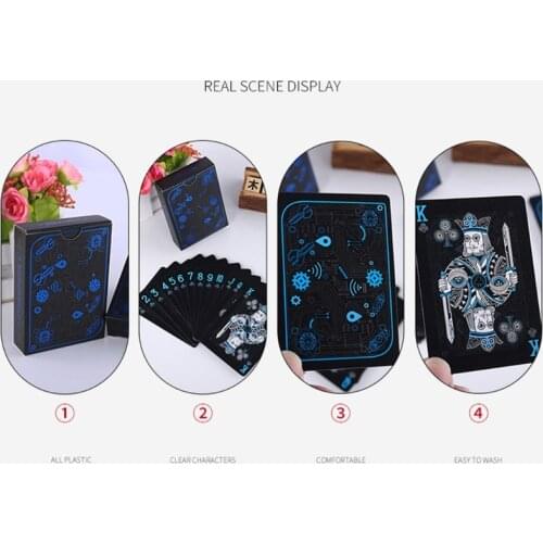 E56D Cartoon PVC Box-packed Plastic Playing Cards Set Deck Poker Classic Tricks Tool Tricks Card Game