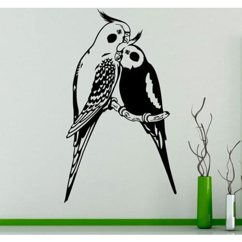 Brids Wall Art Decal Couples Parrots Exotic Birds Vinyl Sticker Home Interior Wall Art Decor Ideas Room Decoration C445