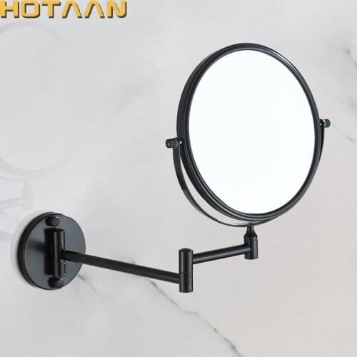 Hotaan Wall Mounted Makeup Mirror Professional Vanity Mirror Adjustable Countertop 180 Rotating Free Magnifier YT-9104-H