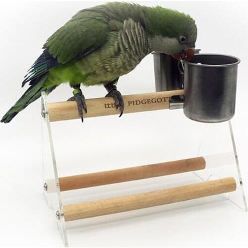 Stainless Steel Birds Parrot Feeder Round Bird Parrot Aviary Pet Food Water Feeding Bowl Pets Cage Clip Cup Dispenser