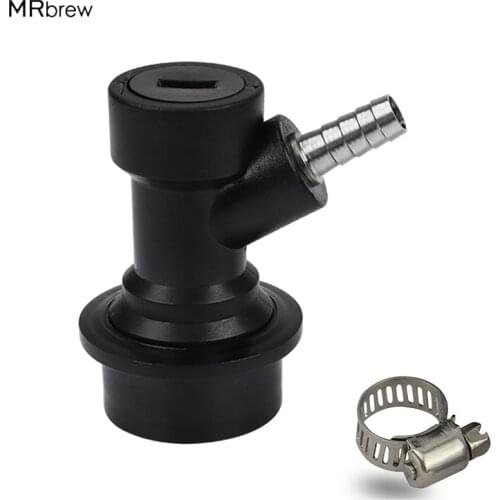 New Ball Lock Homebrew Keg Quick Disconnects - Liquid out with 1/4"Barb with Stainless Steel 304 Hose Clamp for homebrew