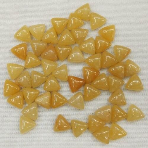 Wholesale 50pcs/lot fashion natural quartz stone triangle shape cab cabochon beads 10x10x10mm for jewelry making free