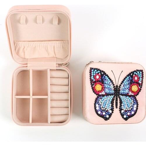 DIY Diamond Painting Jewelry Organizer Special Shape Diamond Jewelry Case Boxes Leather Storage Organizer Earring Holder Gifts
