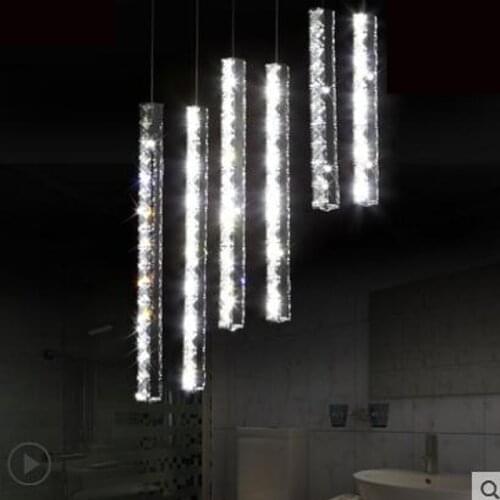 Restaurant lights personality small chandelier creative bar modern minimalist led crystal chandelier dining room lamp home led