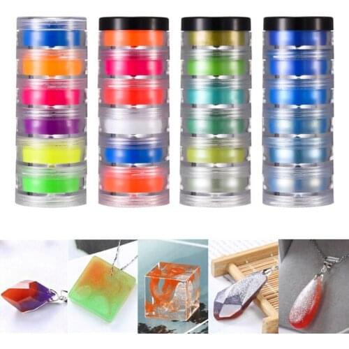 6/24 Colors Cosmetic Grade Pearlescent Mica Powder Epoxy Resin Dye Pearl Pigment DIY Crafts Jewelry Making Accessories X4YA