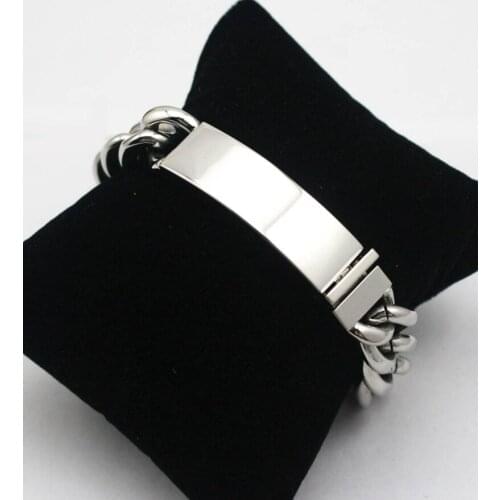 Hot Fashion 316L Stainless Steel ID Bracelet 8.86 inch Blank Tag Link Chain Bangle Bracelet New Arrival