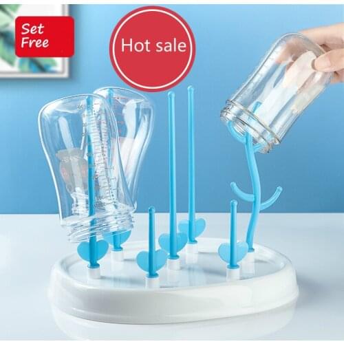 Dust-proof Baby Bottle Drying Rack Baby Bottle Cleaning Dryer Drainer Storage Rack Tree Shape Rack For Babies Bottles Removable