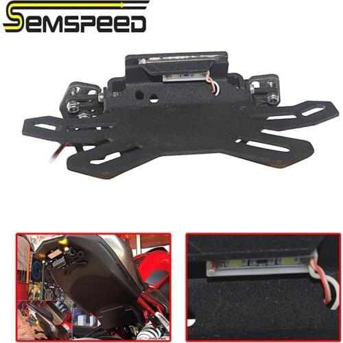 Motorcycle License Number Frame Plate Frame Holder Plate LED Light Bracket For Yamaha R15 V1-V2 R15 V3 2012-2017 2018 2019 2020