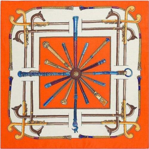 New Classic European and American style summer womens fashion scarf crutch pattern printing 60cmx60cm small squares hot sale