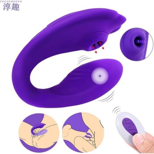 2 In 1 Vibrators for Women Clitoris Sucker Stimulator G Spot Masturbator Waterproof Wireless Remote Control Vibrating Sex Toys