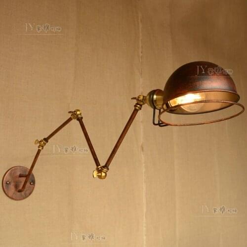 E27 Vintage Industrial Wall Lamp Loft Creative Swing Arm Sconce Balcony Stair Porch Restaurant Bar Bedroom Wall Light Home Light