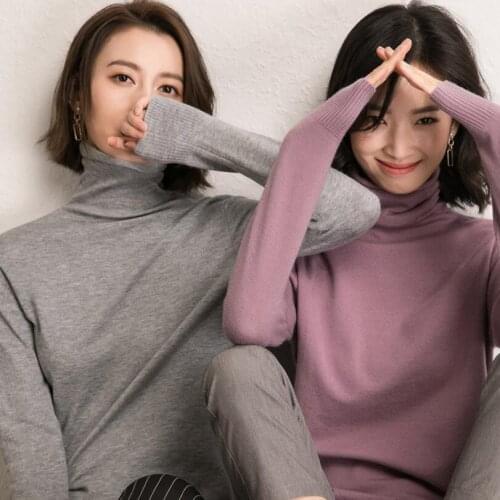 Womens slim fit high-neck knitted bottoming shirt sweater