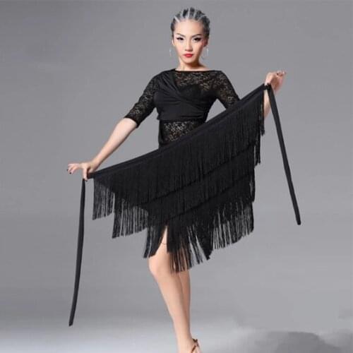 Women Latin Dance Skirt for Women Ballroom Practice Dancing Cha Cha Tango Salsa Samba Rumba Training Outfit Hips Scarf Dance