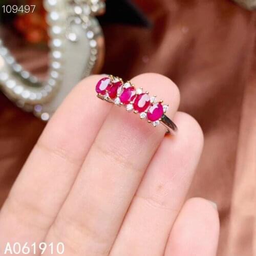 KJJEAXCMY fine jewelry 925 sterling silver inlaid natural ruby gemstone female ring support detection trendy
