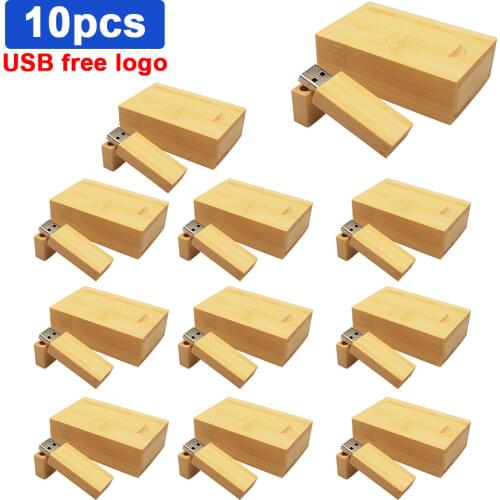 10pcs/lot High speed Business USB 2.0 Wooden bamboo USB flash drive pen driver wood pendrive 4GB 8GB 16GB 32GB USB Free LOGO