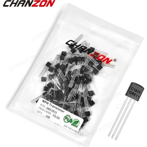 100pcs 2SC1815 TO-92 NPN Transistor Bipolar Junction BJT Triode Tube Fets TO 92 2SC1815-GR 150mA 60V DIY Integrated Circuits